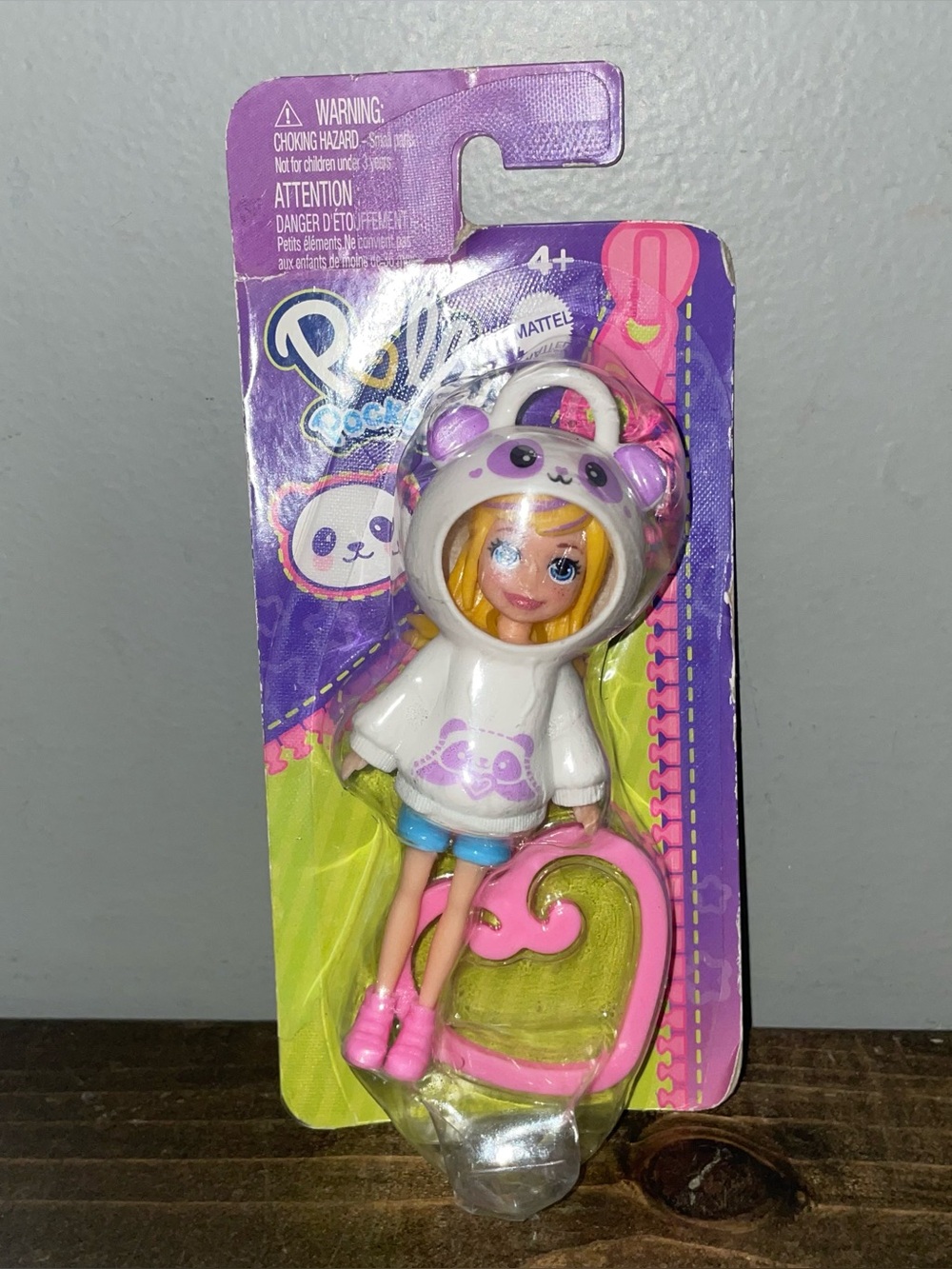 Rare Mattel Polly Pocket Keychain Figurine Panda Detail New in Box Toy